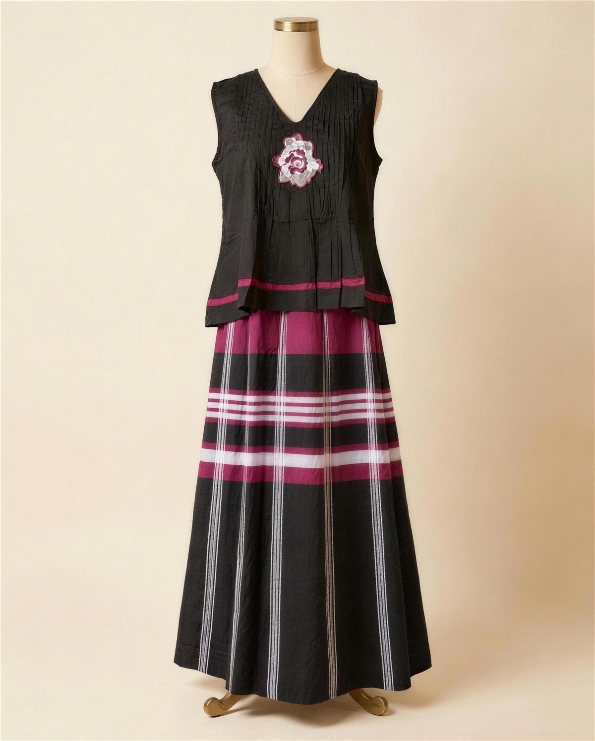 Black and Red Co-Ord Skirt Set