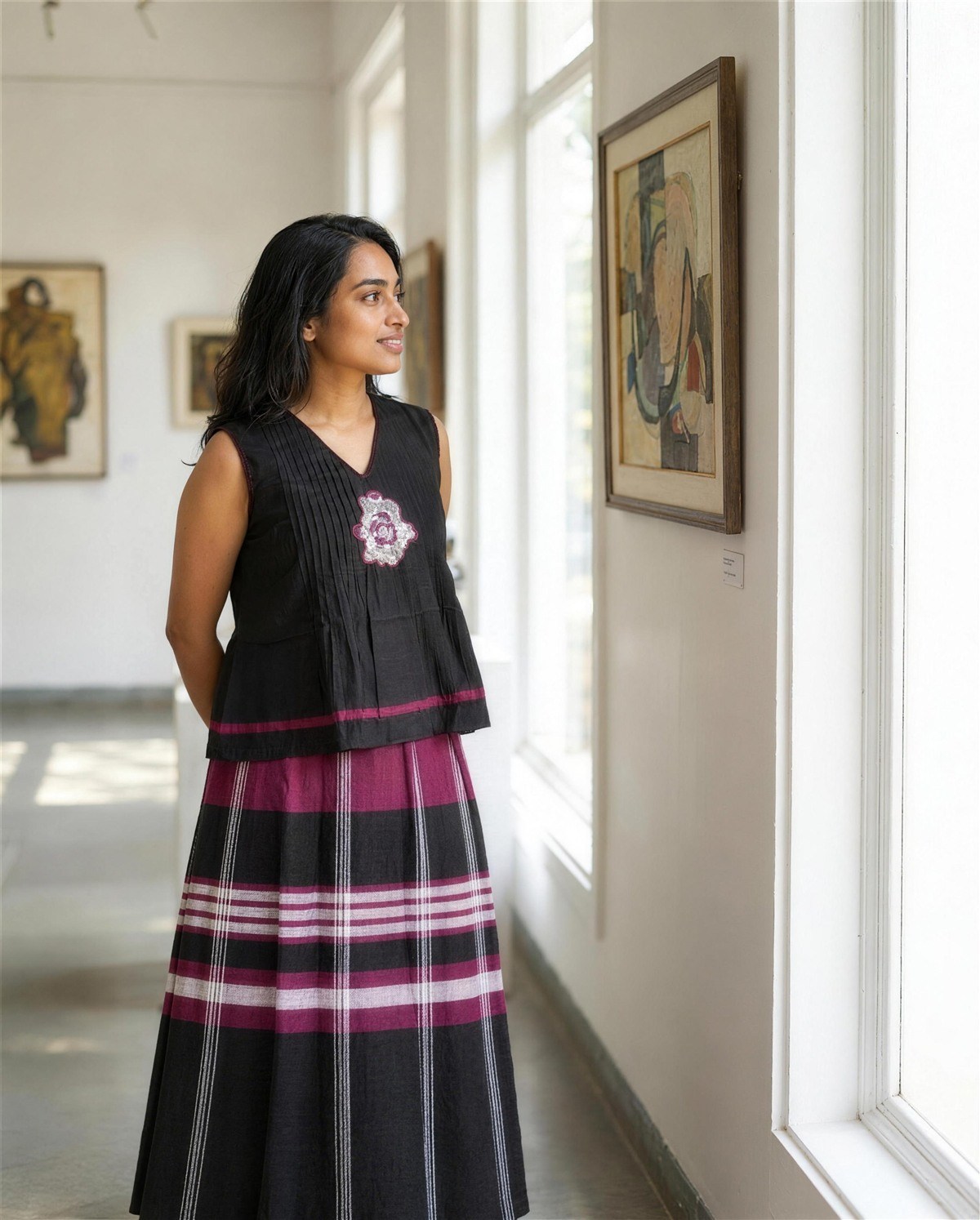 Black and Red Co-Ord Skirt Set, Styled