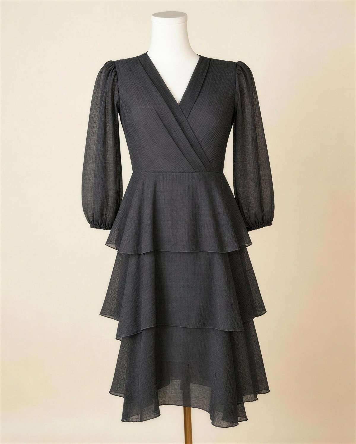 Black Layered Short Dress