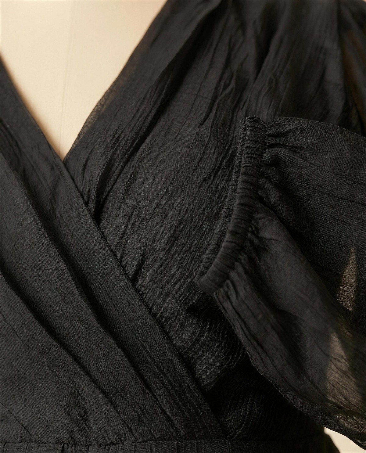 Black Layered Short Dress, Detail