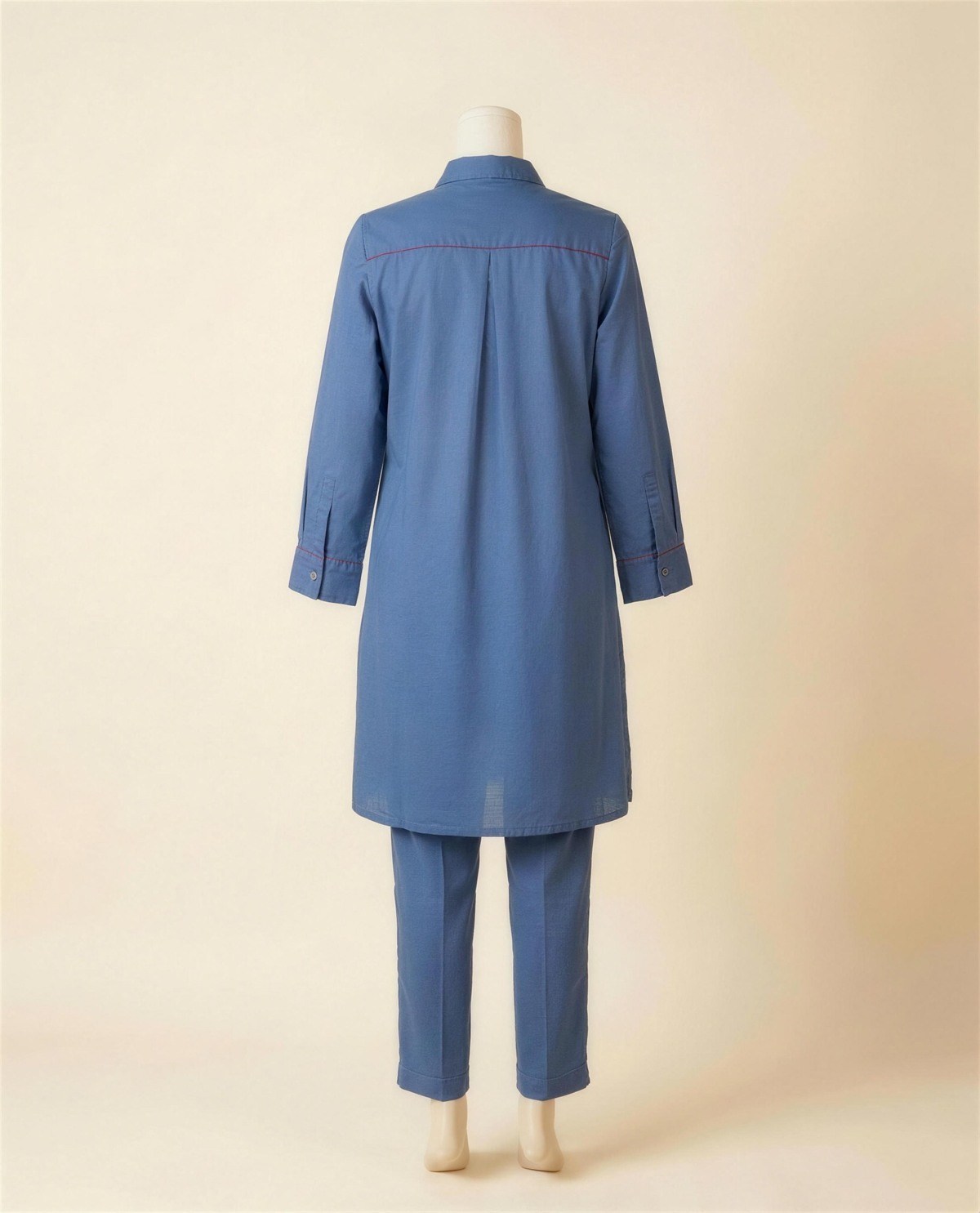 Blue Embroidered Co-Ord Set, Back