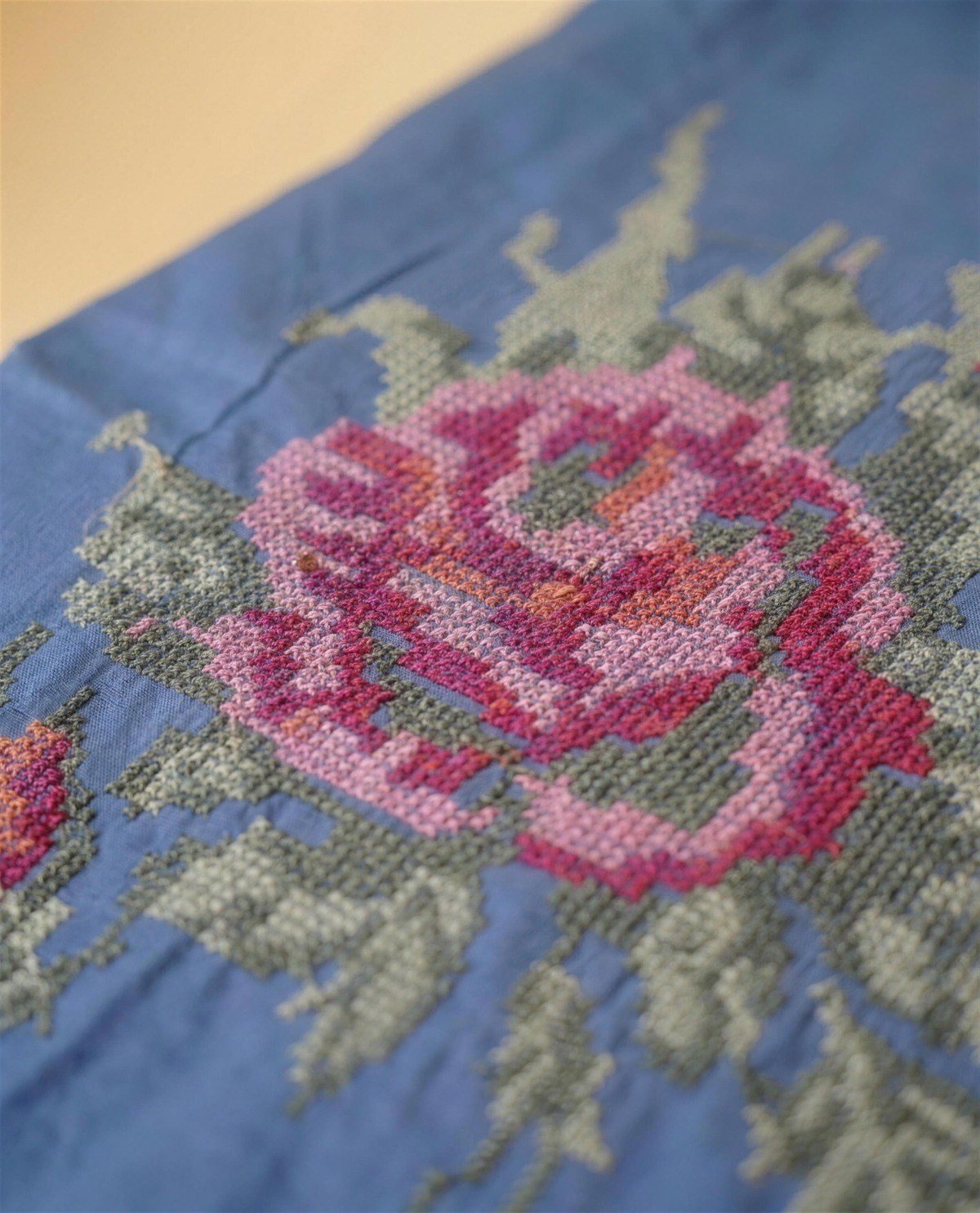 Blue Embroidered Co-Ord Set, Detail