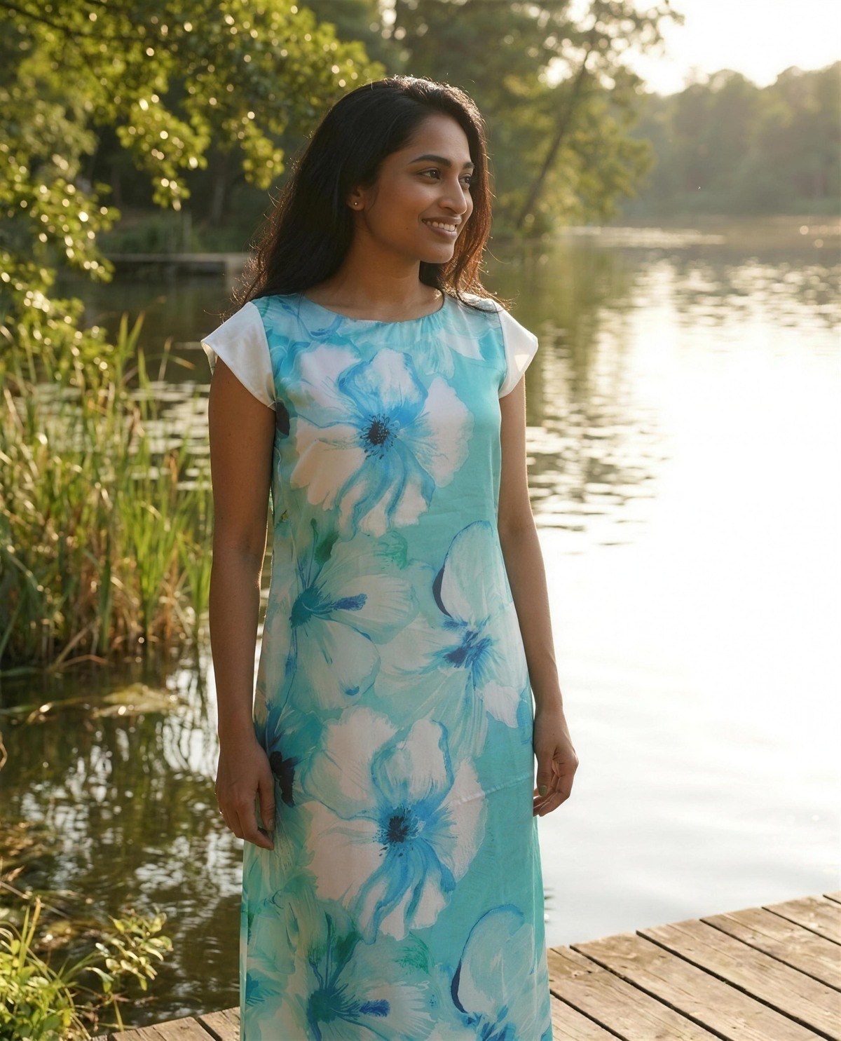 Blue Poppy Shift Dress, Styled