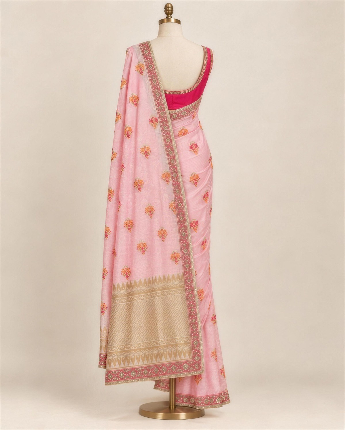 Blush Tissue Pallu Saree, Back