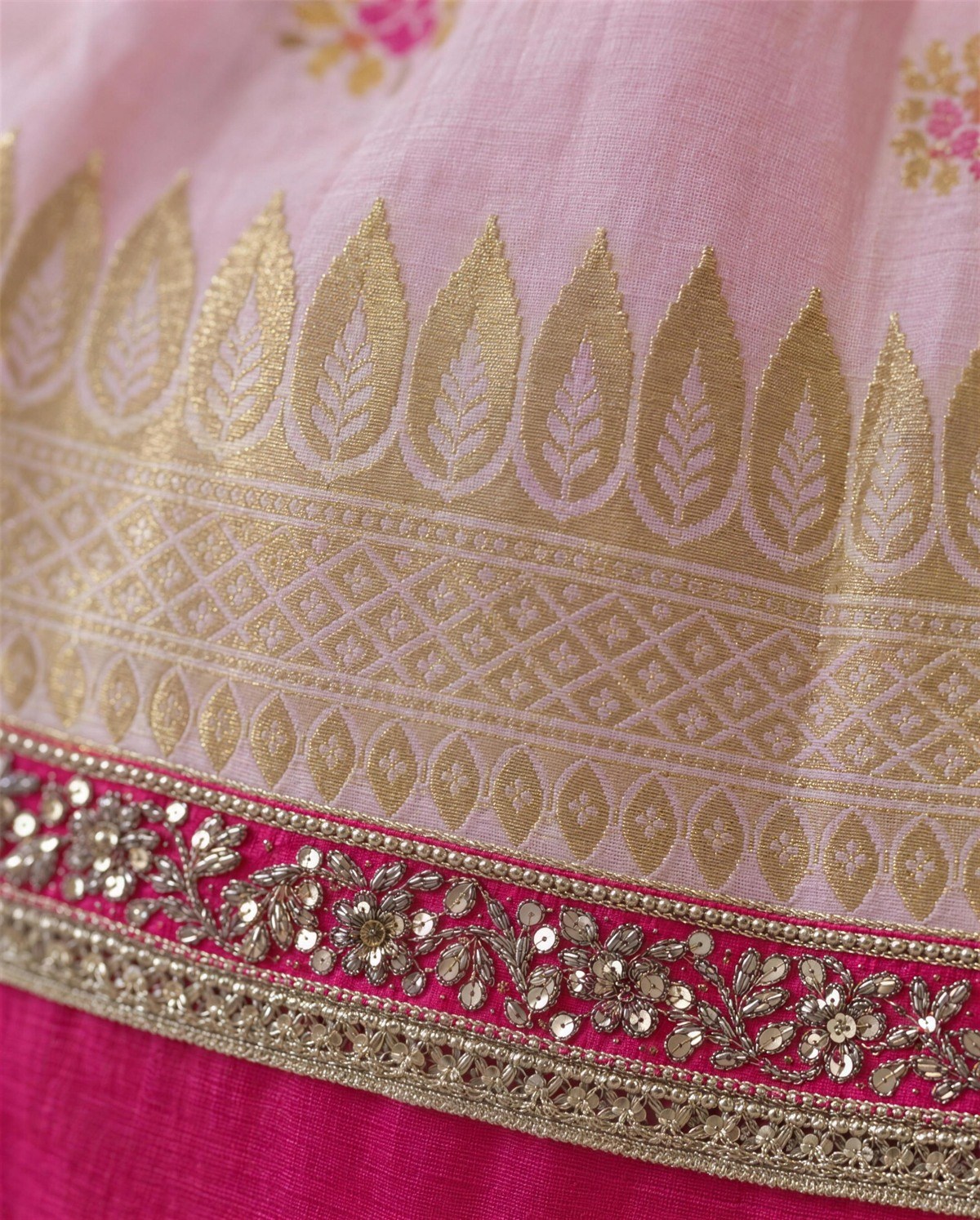Blush Tissue Pallu Saree, Detail