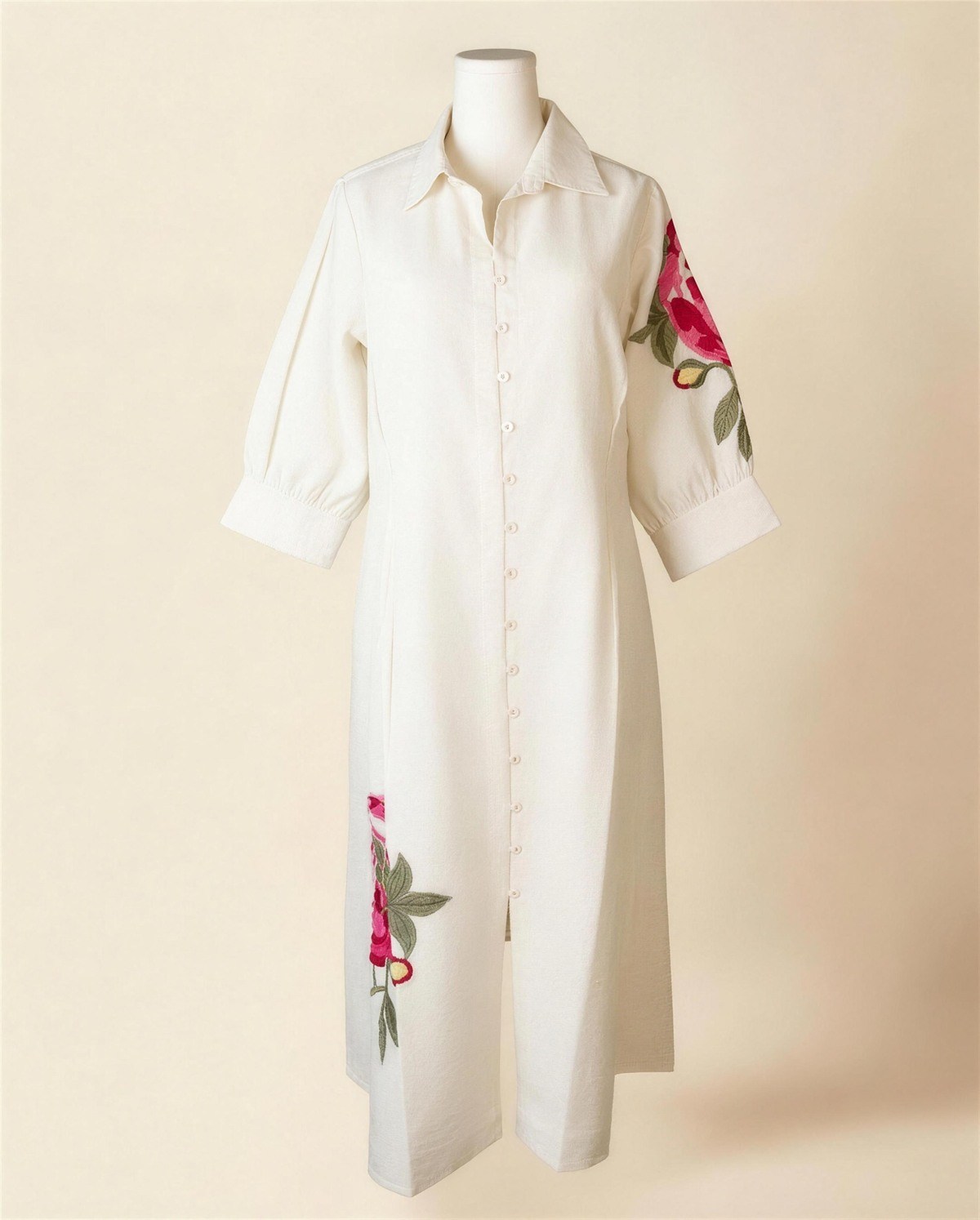 Cotton Ivory A-Line Dress