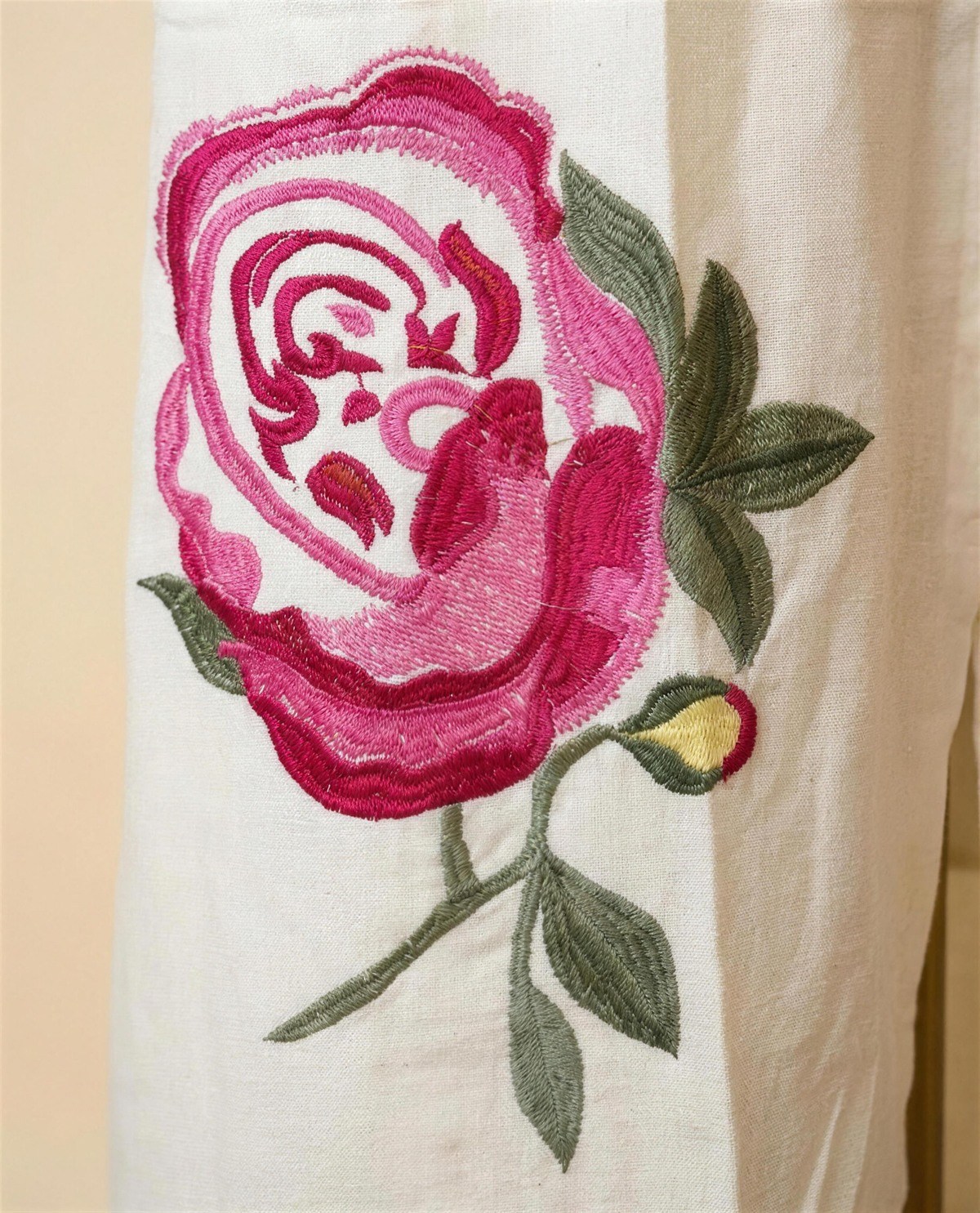 Cotton Ivory A-Line Dress, Detail