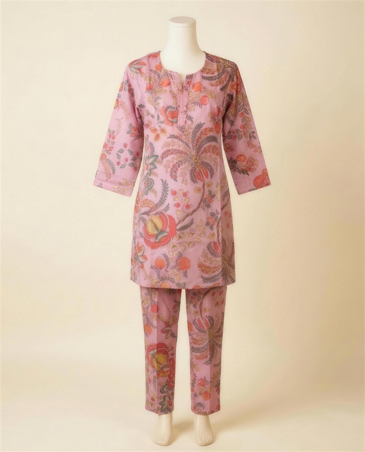 Cotton Printed Co-Ord Set - Rose