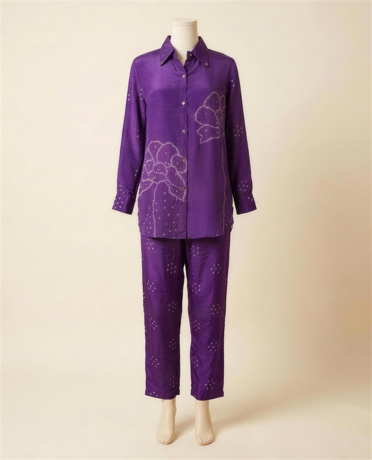 Crepe Silk Purple Co-Ord Set