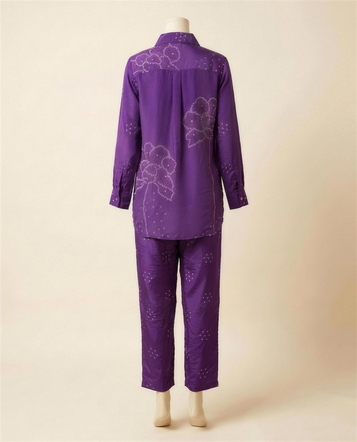 Crepe Silk Purple Co-Ord Set, Back