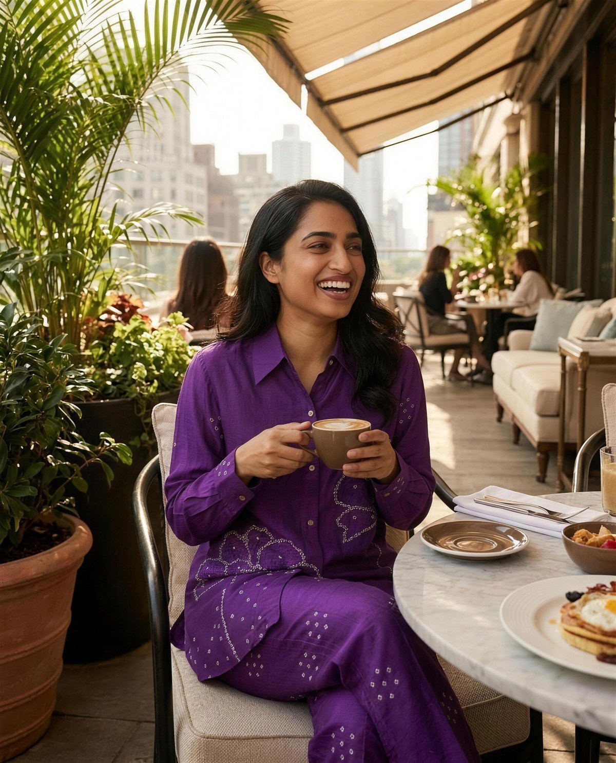 Crepe Silk Purple Co-Ord Set, Styled