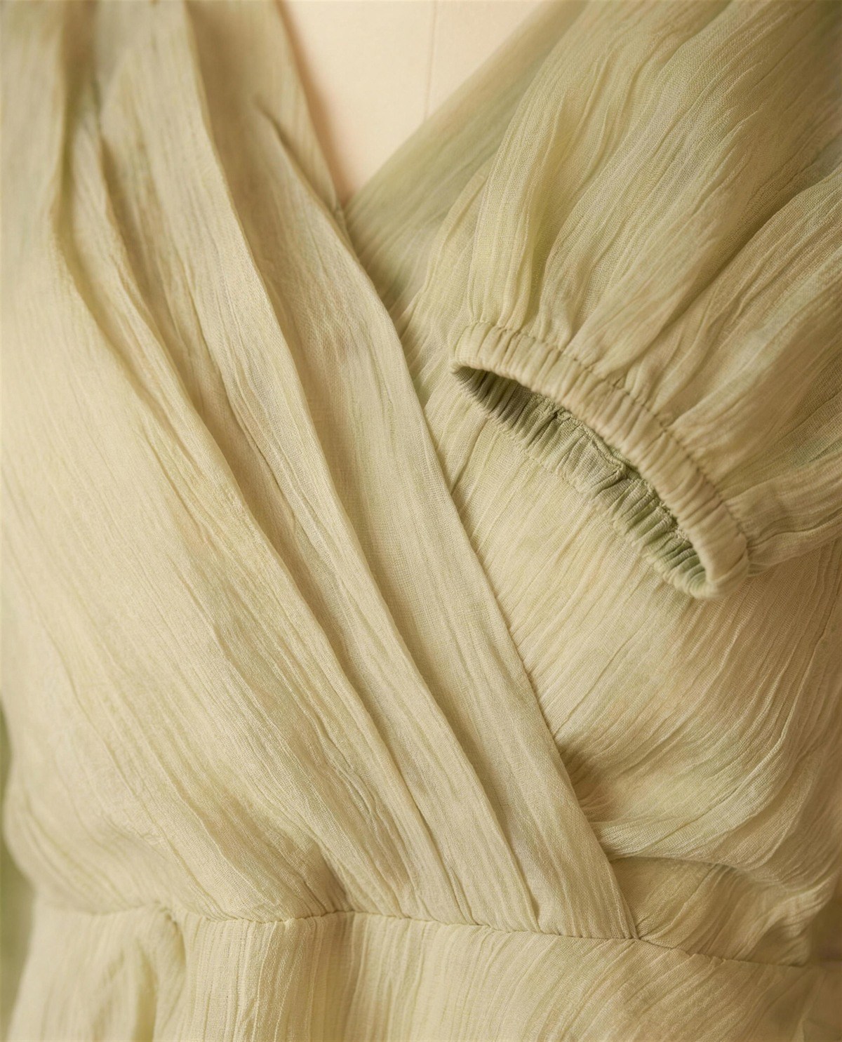 Green Layered Short Dress, Detail