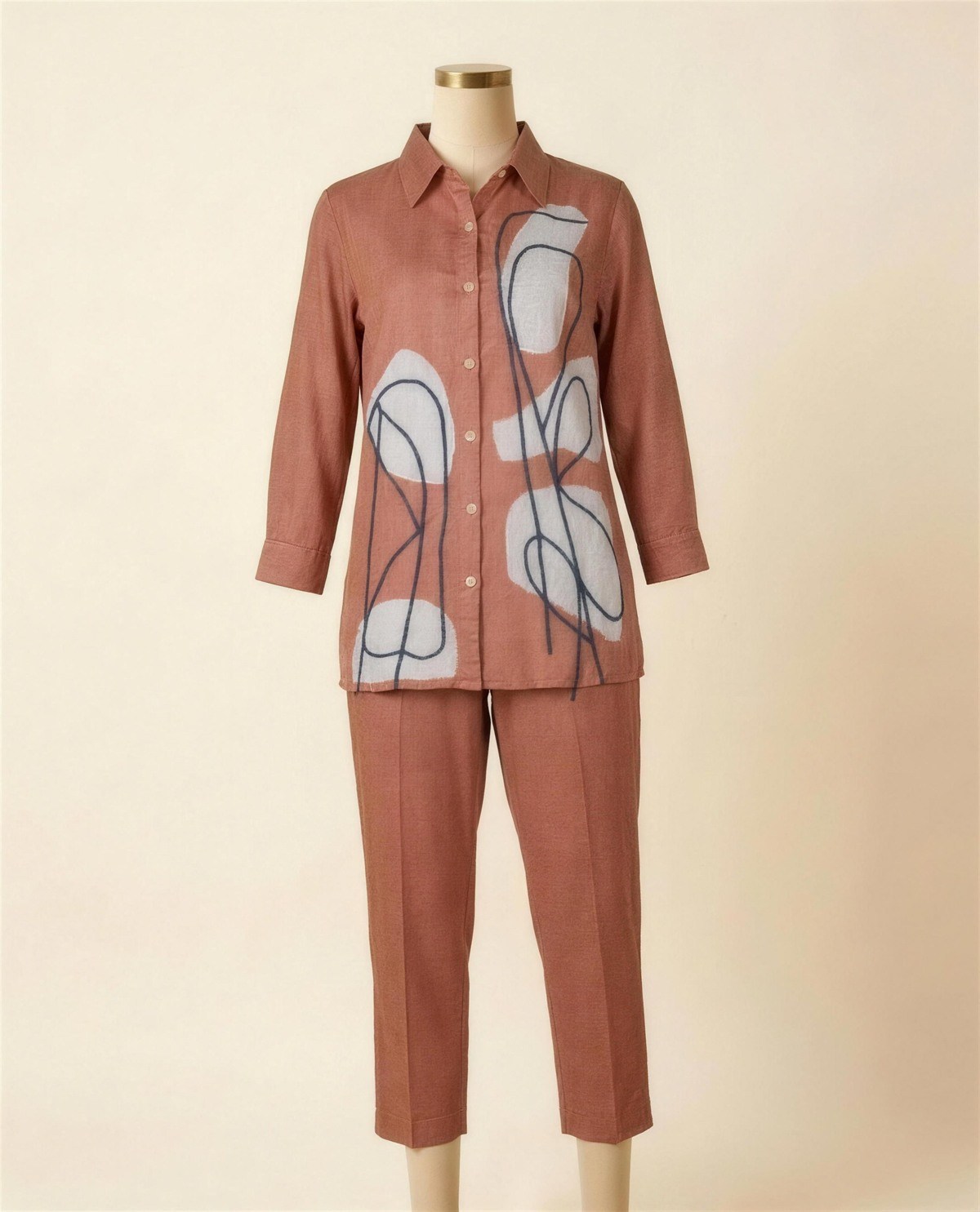 Light Brown Cotton Co-Ord Set