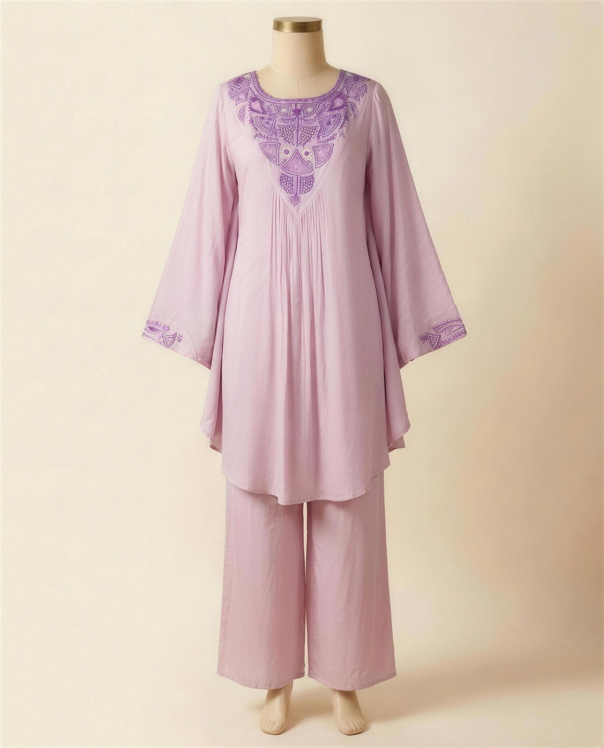Lilac Chinnon Silk Kaftan Co-Ord Set