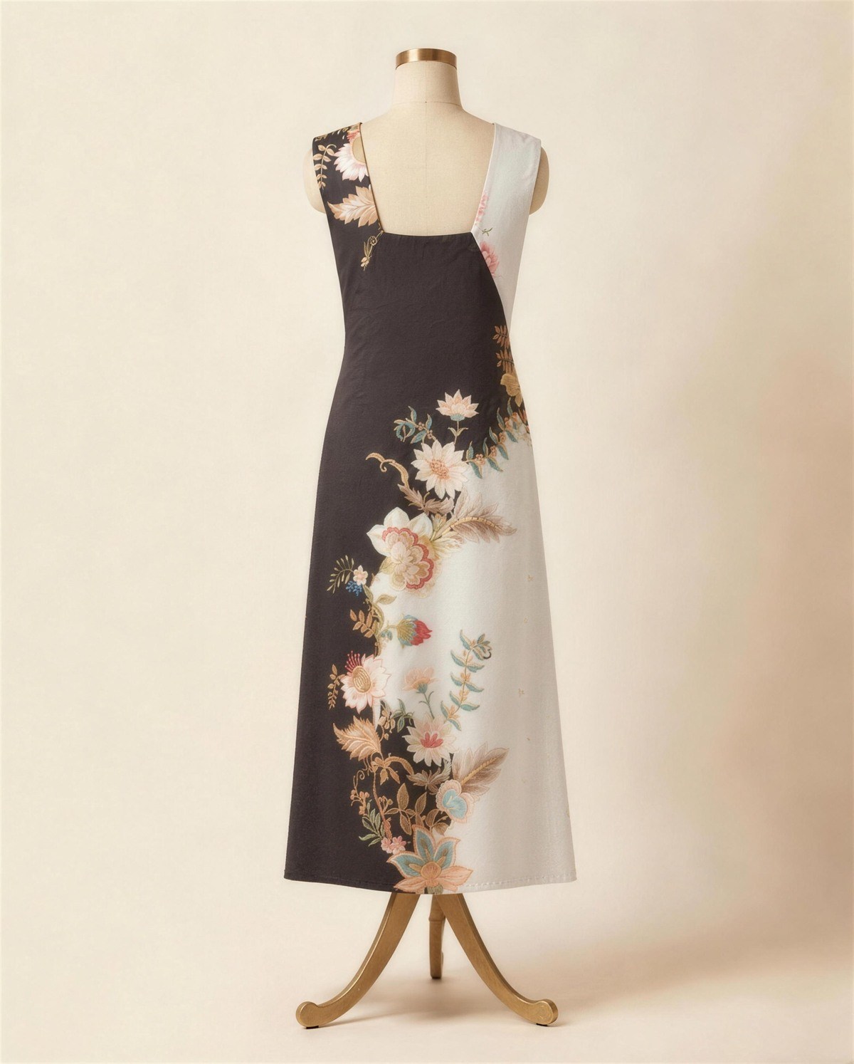 Noir Ivory Floral Gown, Back