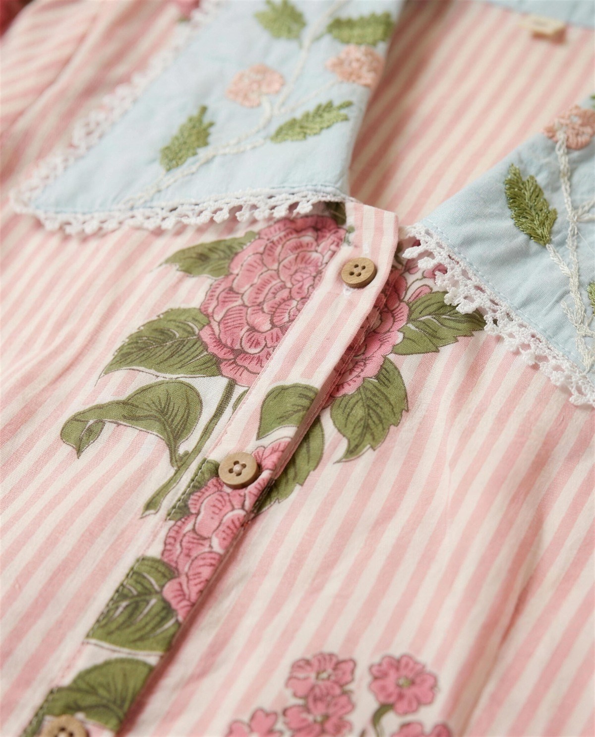 Pink Striped Collar Dress, Detail